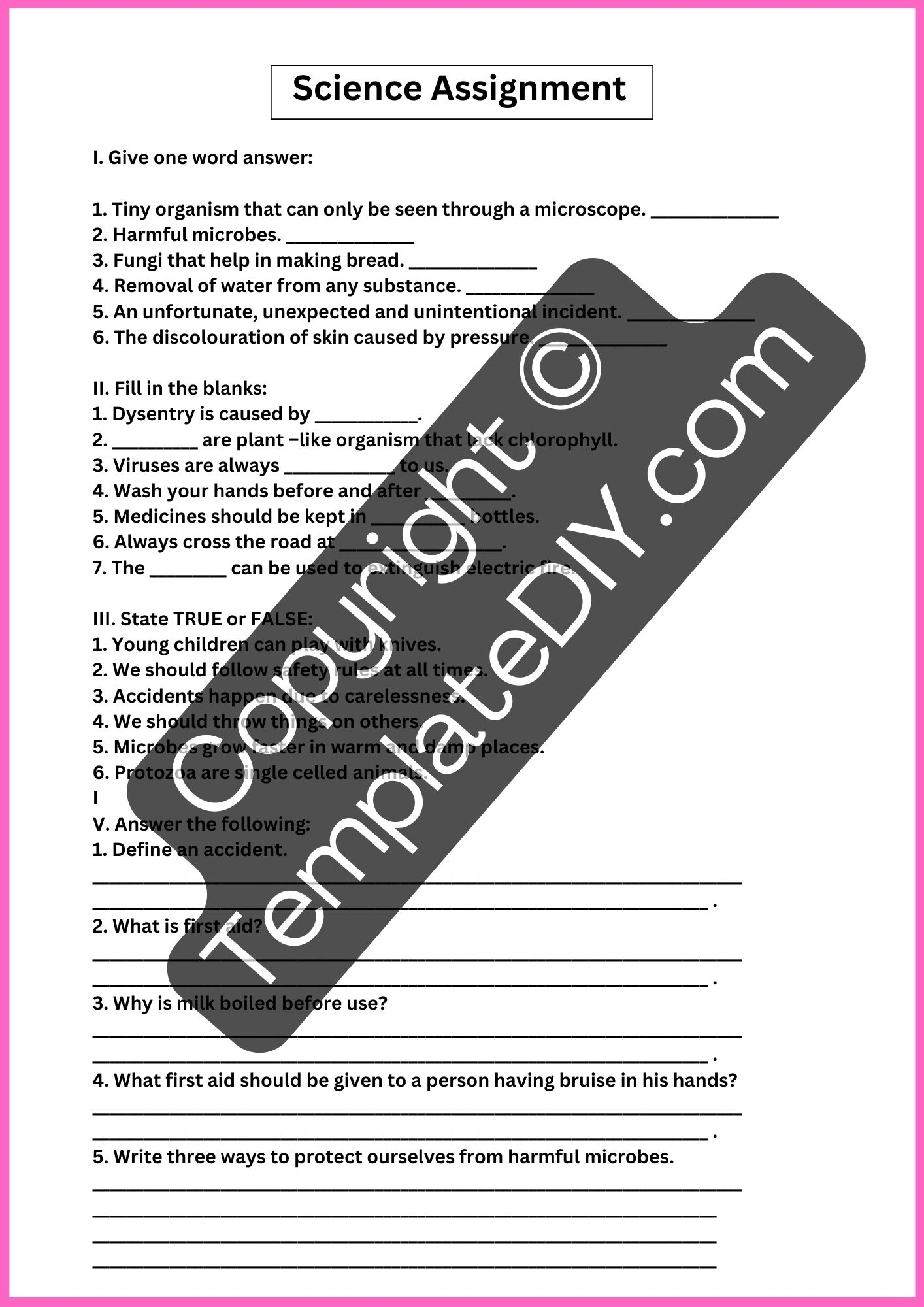 4th Grade Science Worksheets Template Printable PDF Word