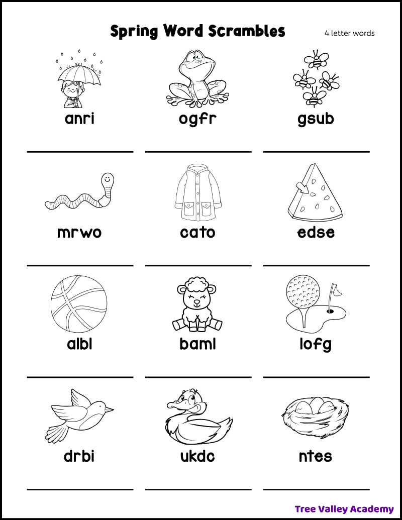 4th Grade Spelling Activities Worksheets Tree Valley Academy