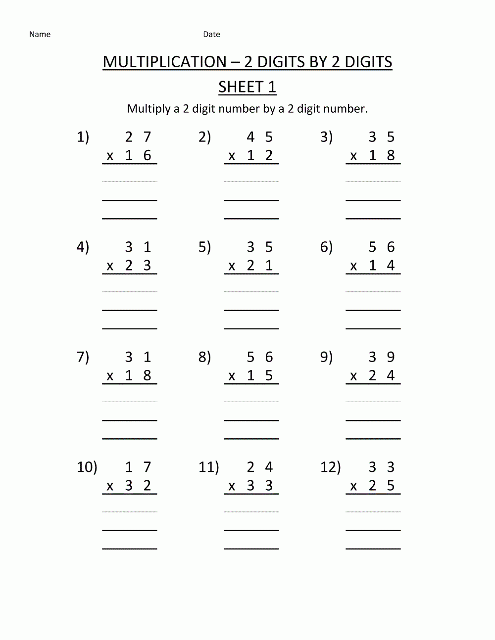 4th Grade Worksheets With Math Exercises
