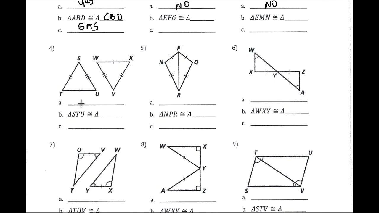 5 4 Congruent Triangles Practice Part 1 YouTube 5 4 Congruent Triangles Practice Part 1 YouTube