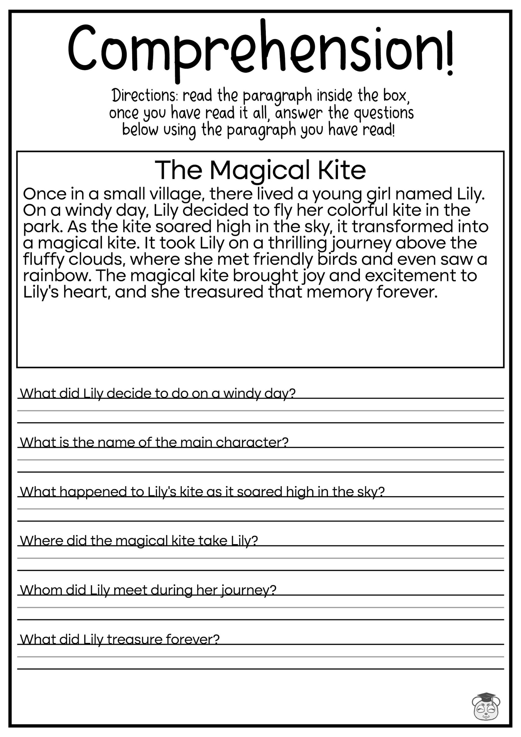 junior high reading comprehension worksheets
