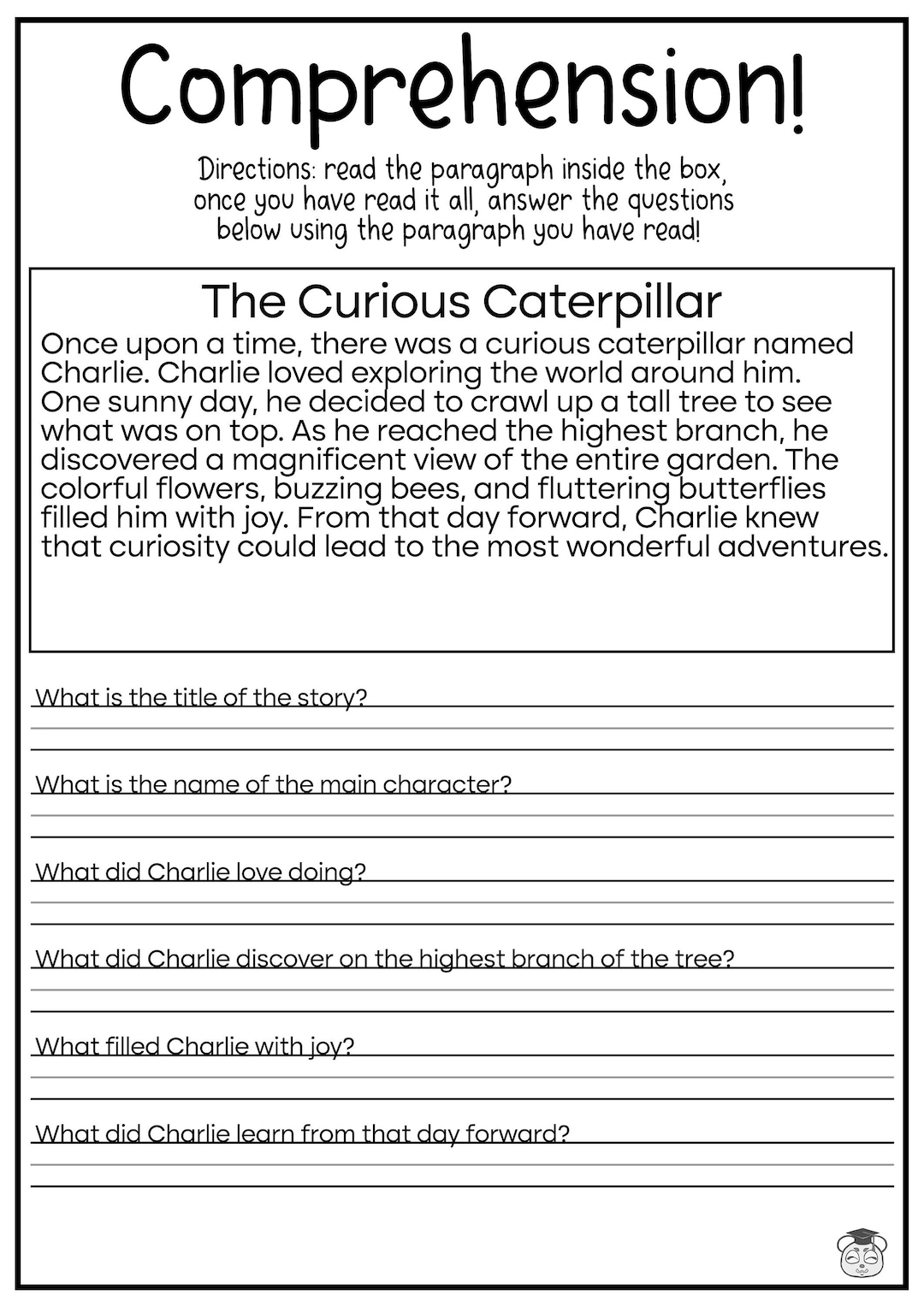 free reading comprehension worksheets 4th grade