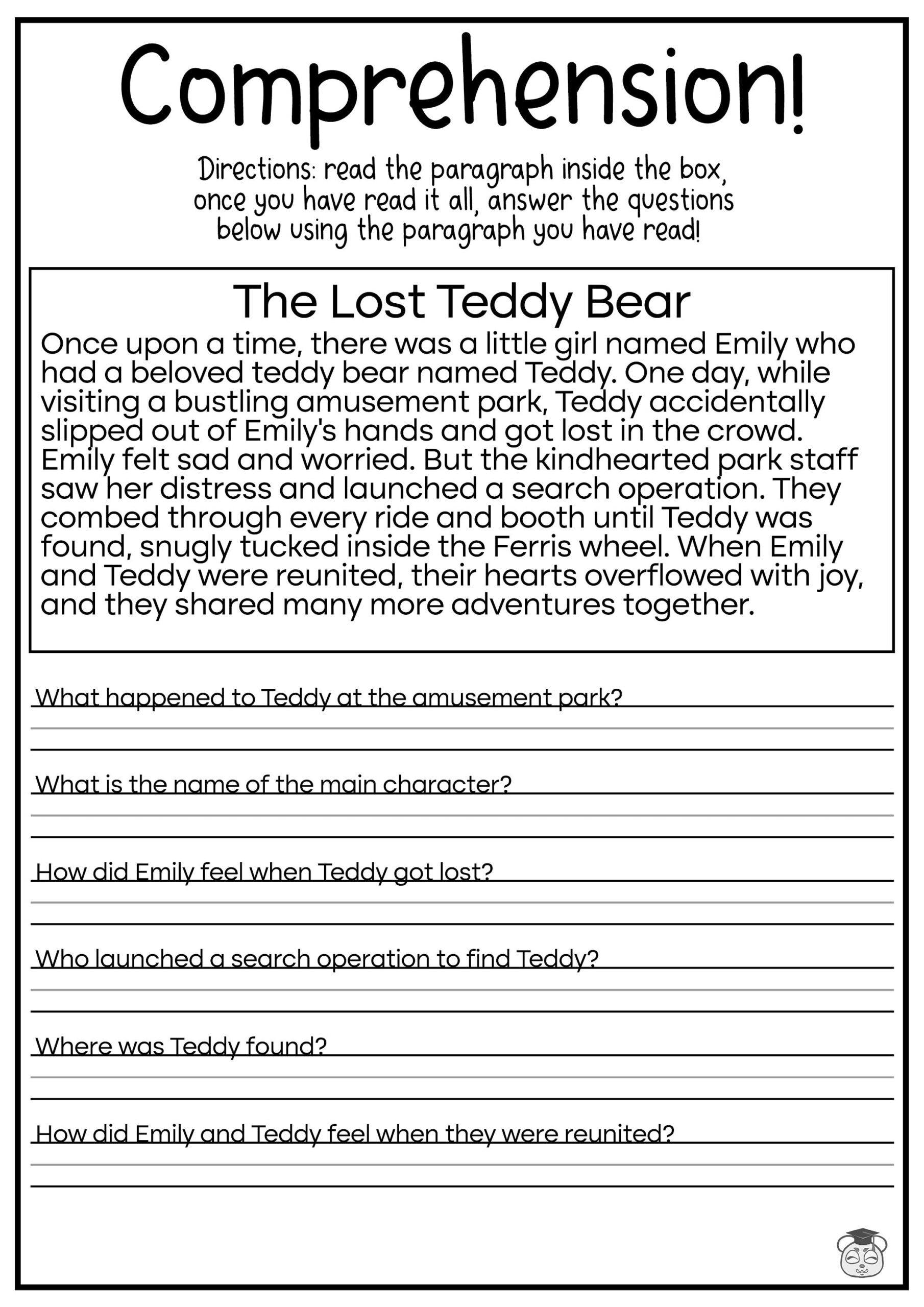 5 Printable Reading Comprehension English Worksheets ages 4 7 KG1 To Grade 2 Etsy Norway