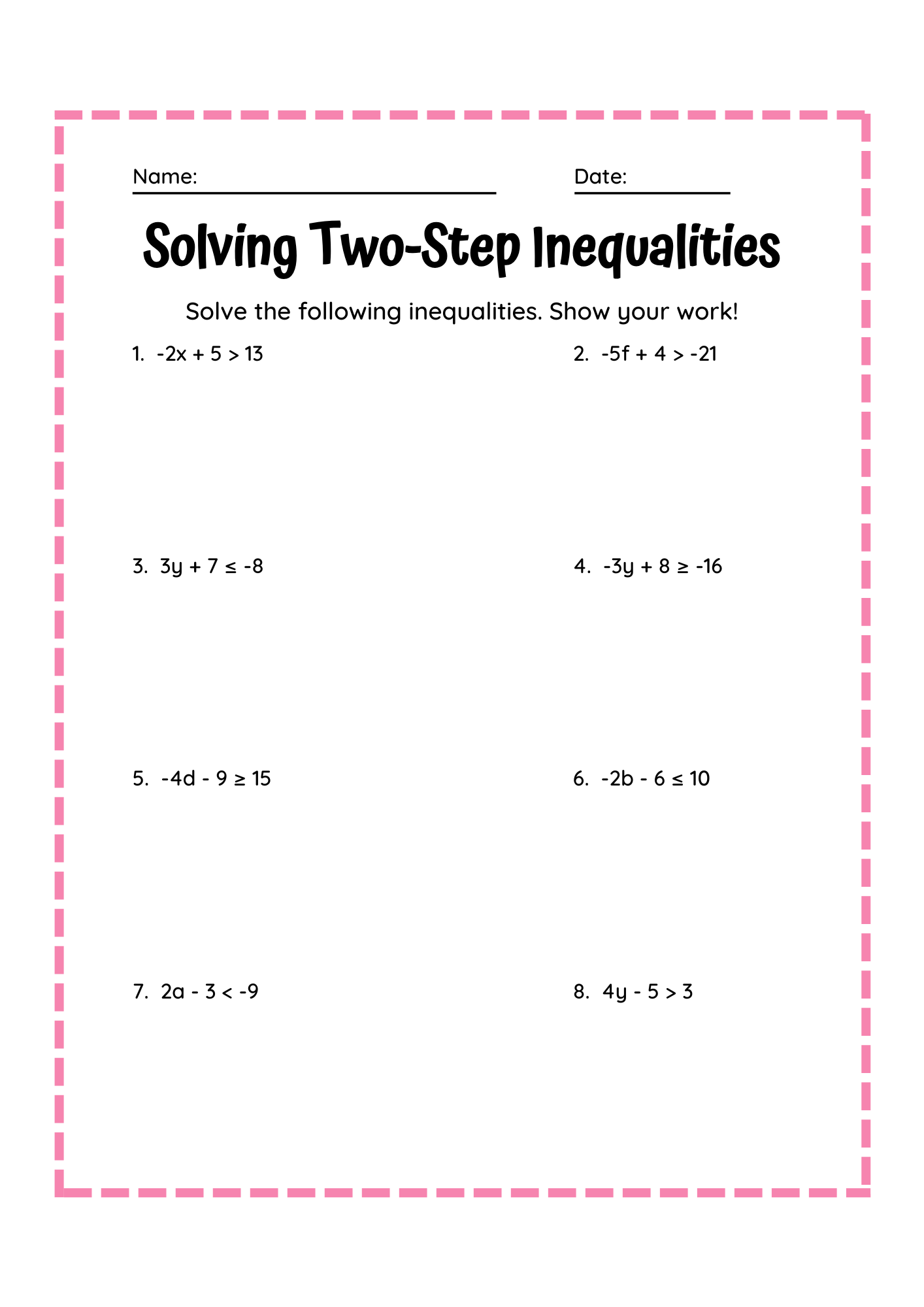 50 Two Step Equations Worksheet Samples To Download In PDF