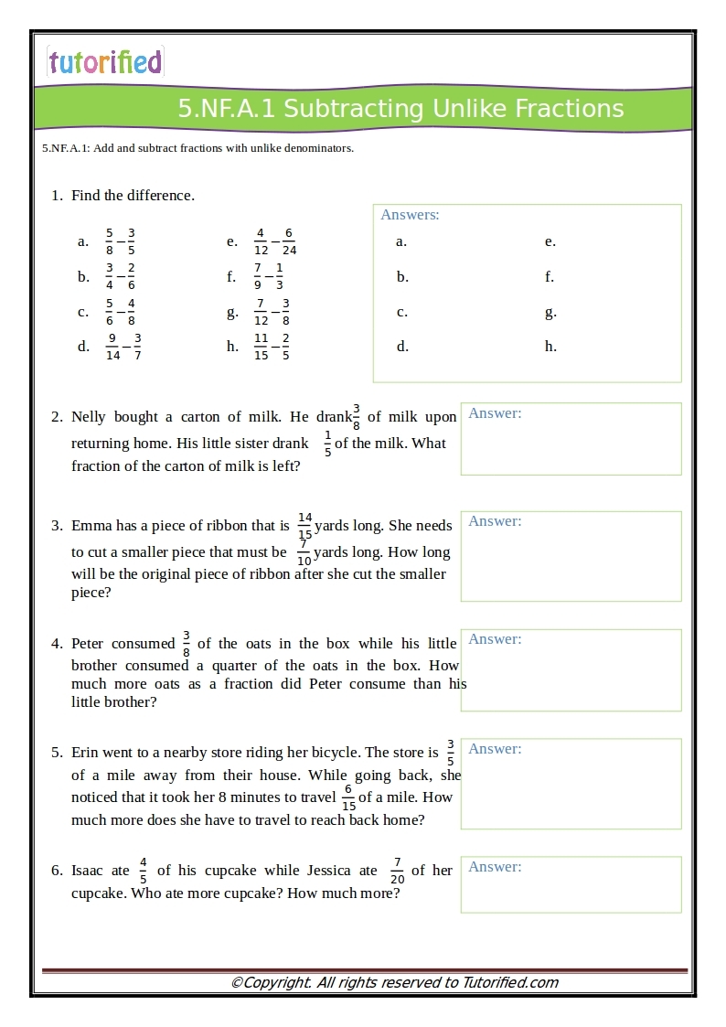 5th math worksheets