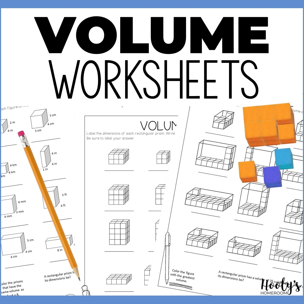 volume worksheets 5th grade