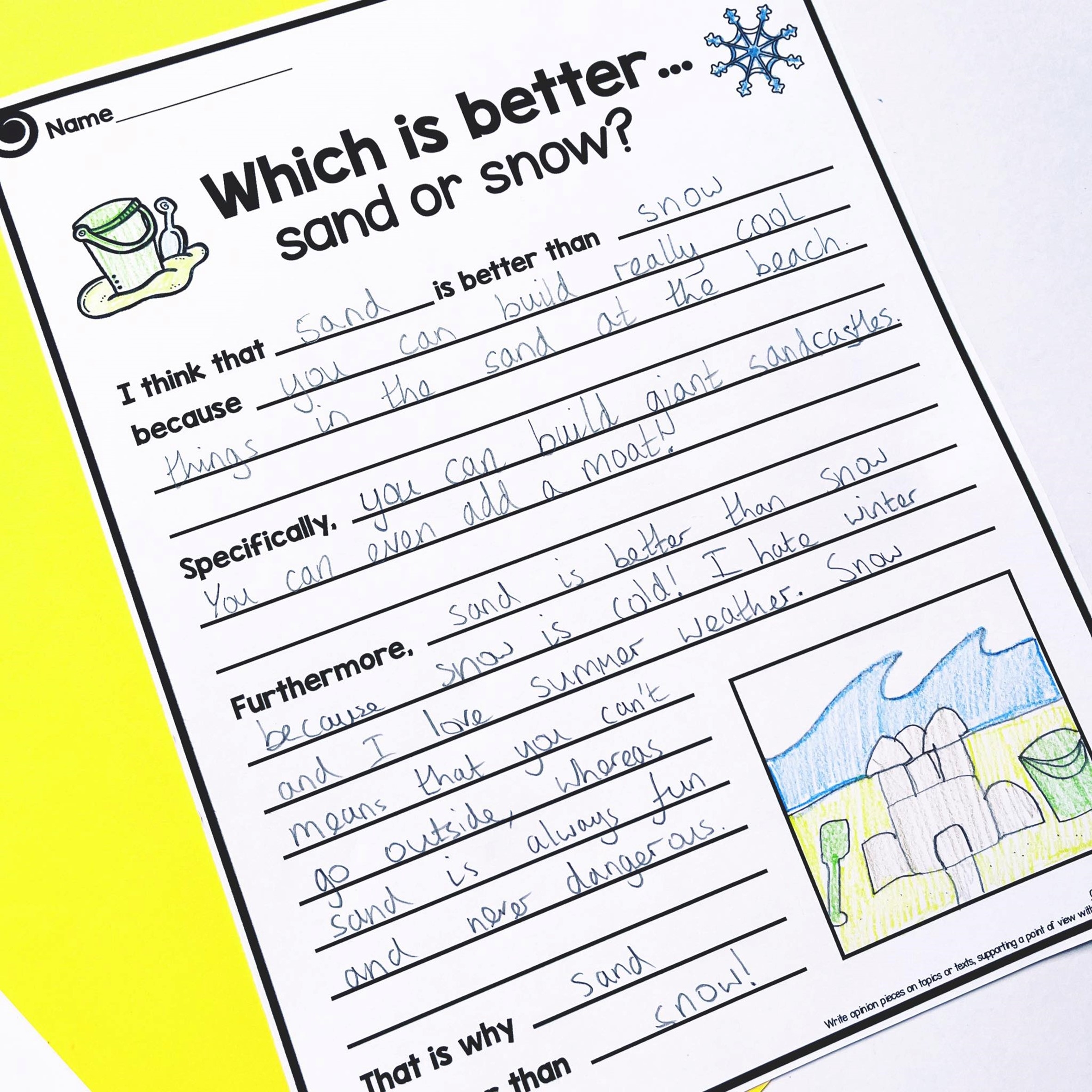 writing worksheets for 5th graders