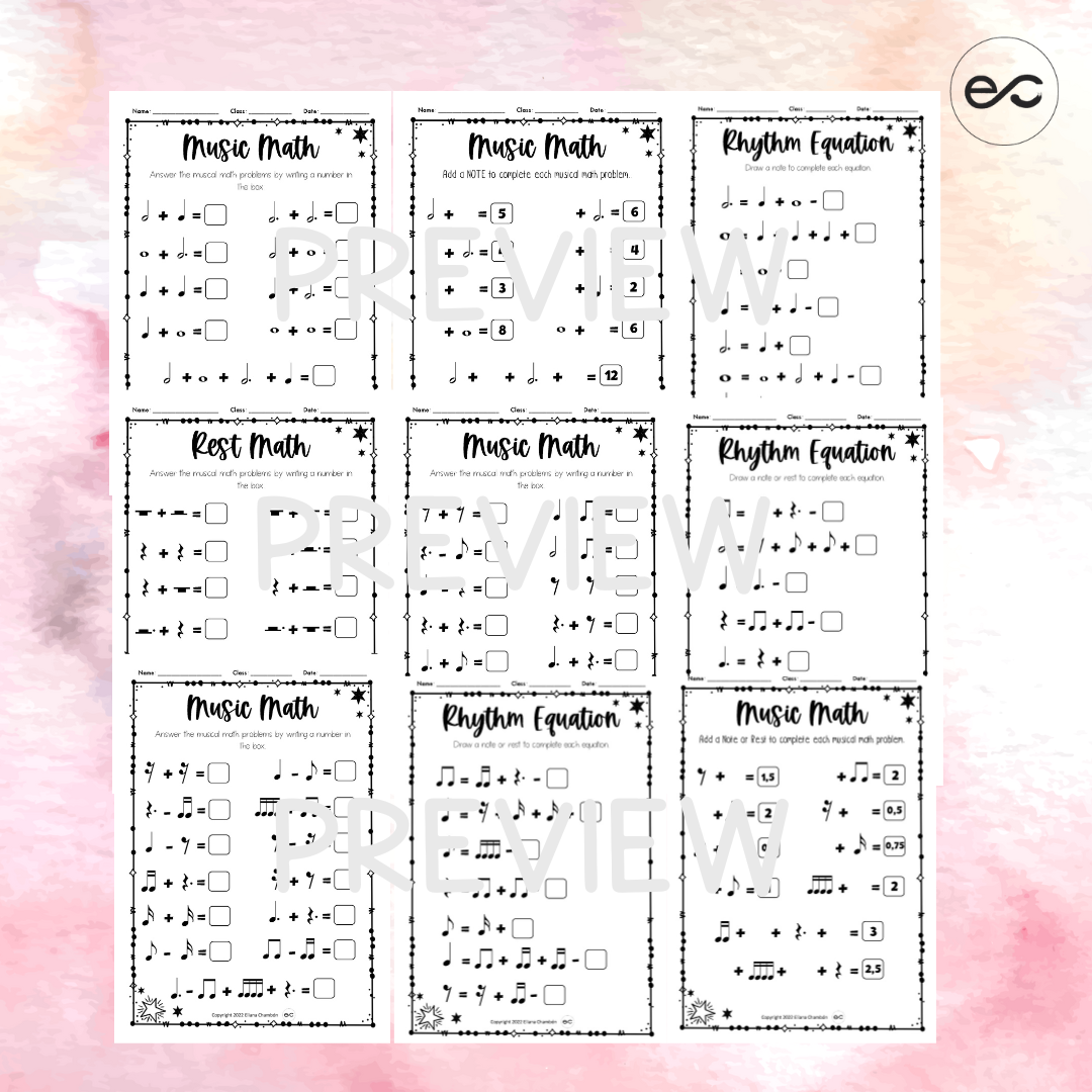 music math worksheets
