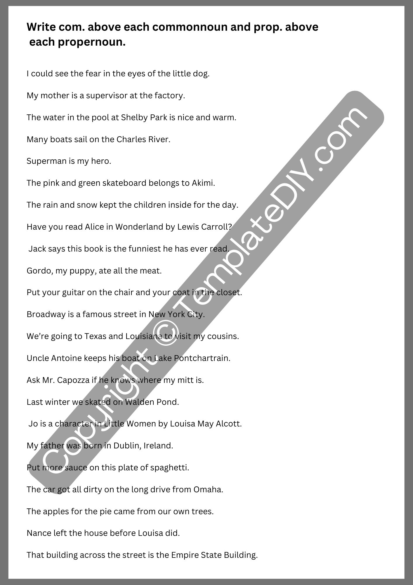 6th grade grammar worksheets
