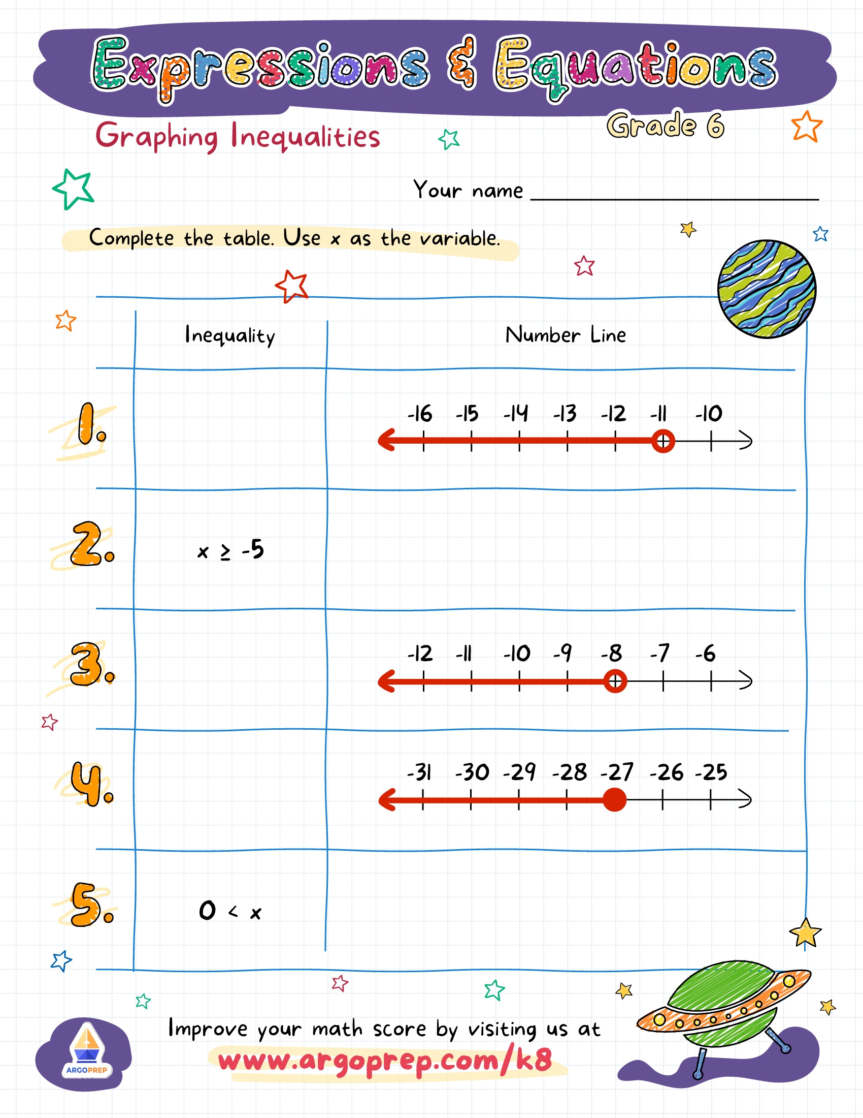 math problems for 6th graders worksheets