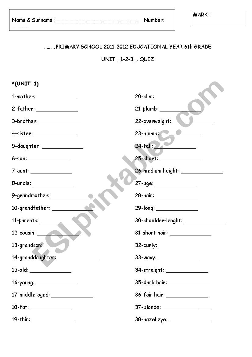 6th grade english worksheets