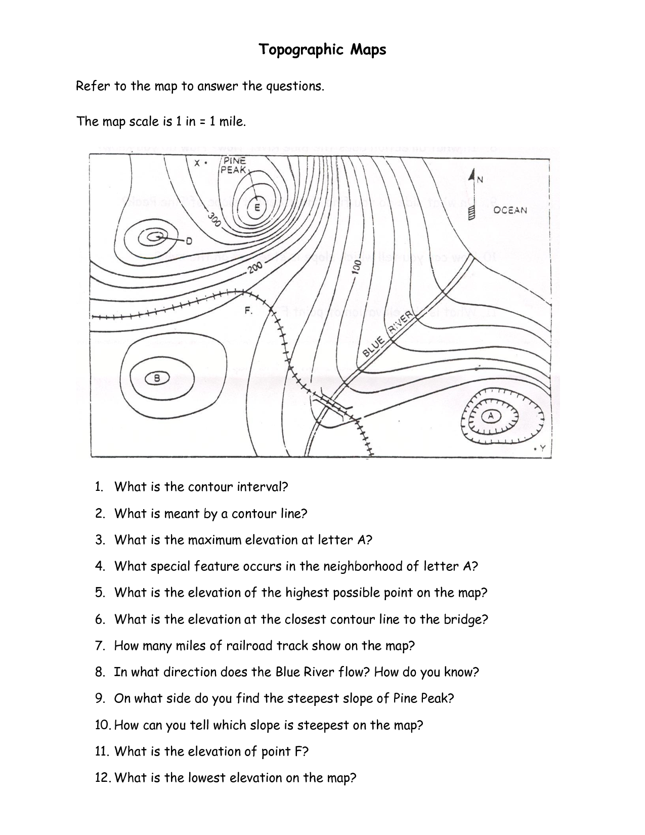 7 Tops Map Worksheets Ideas Map Worksheets Worksheets Topographic Map Activities