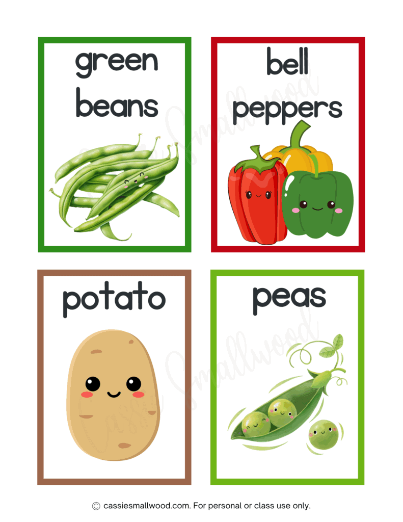 72 Vegetable Flashcards For Kids FREE Printables Cassie Smallwood