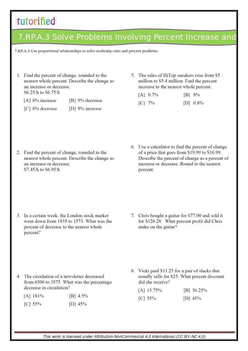 math worksheets for 7th grade