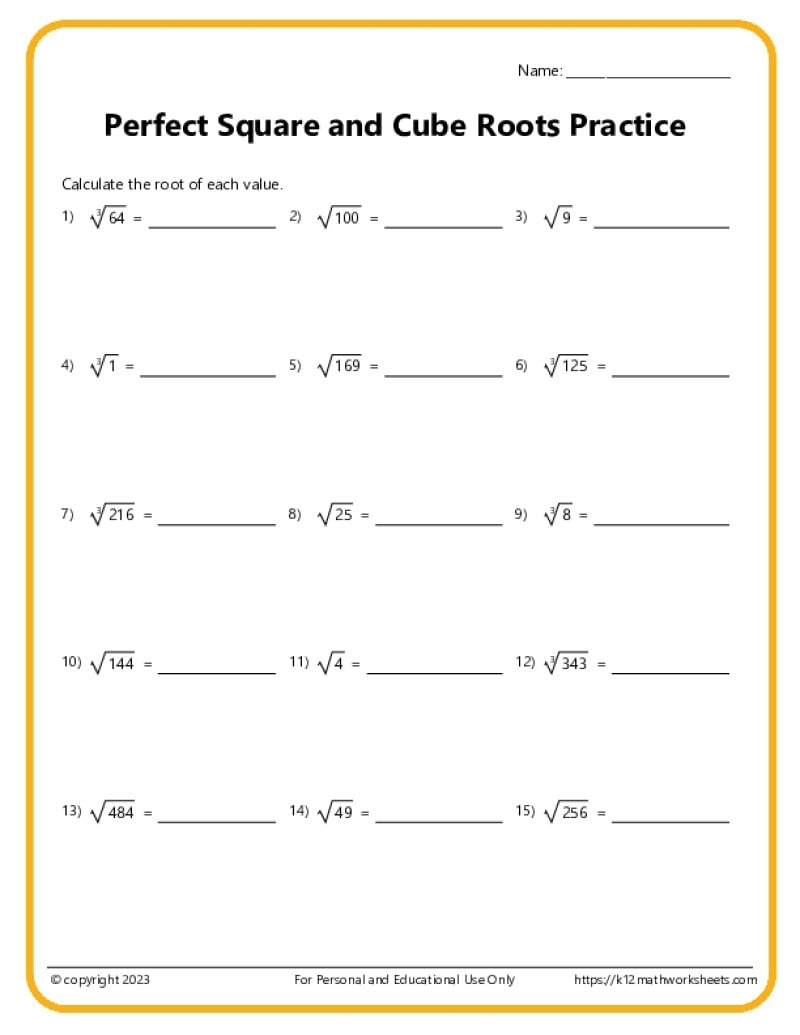 8th Grade Algebra Worksheets