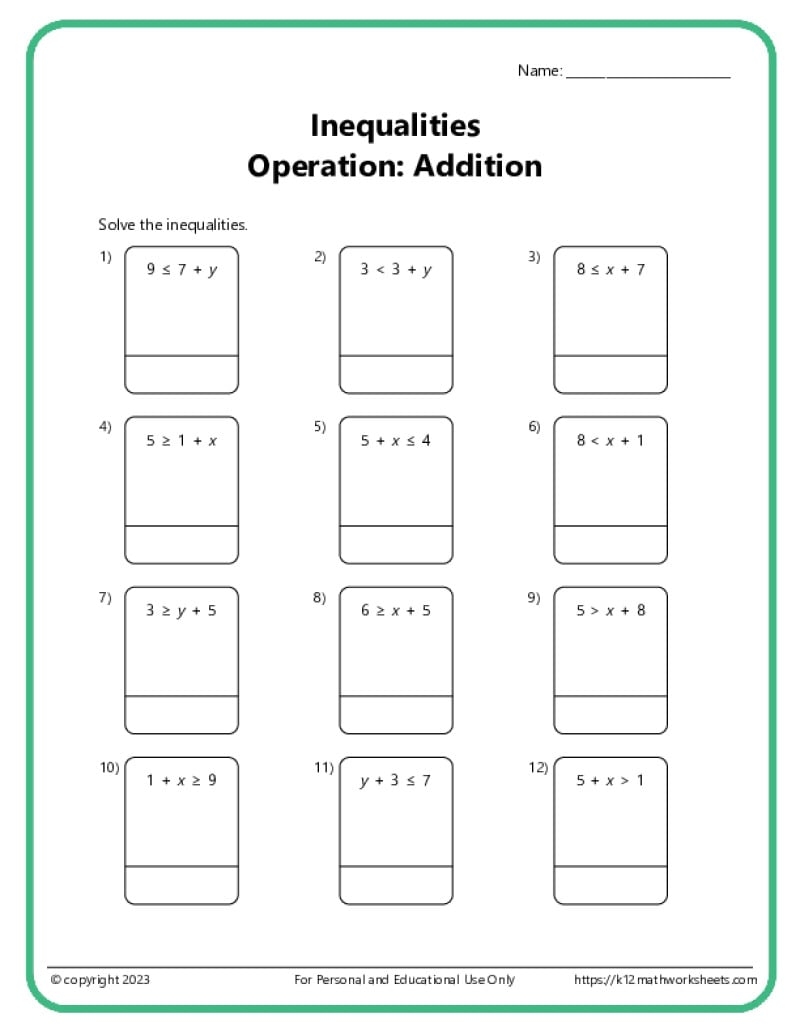 math worksheets for 8th grade