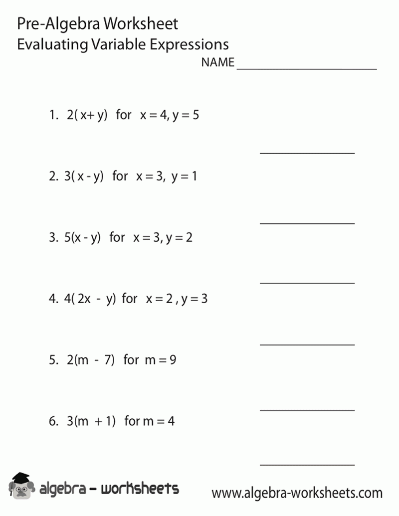 8th Grade Math Worksheets Algebra
