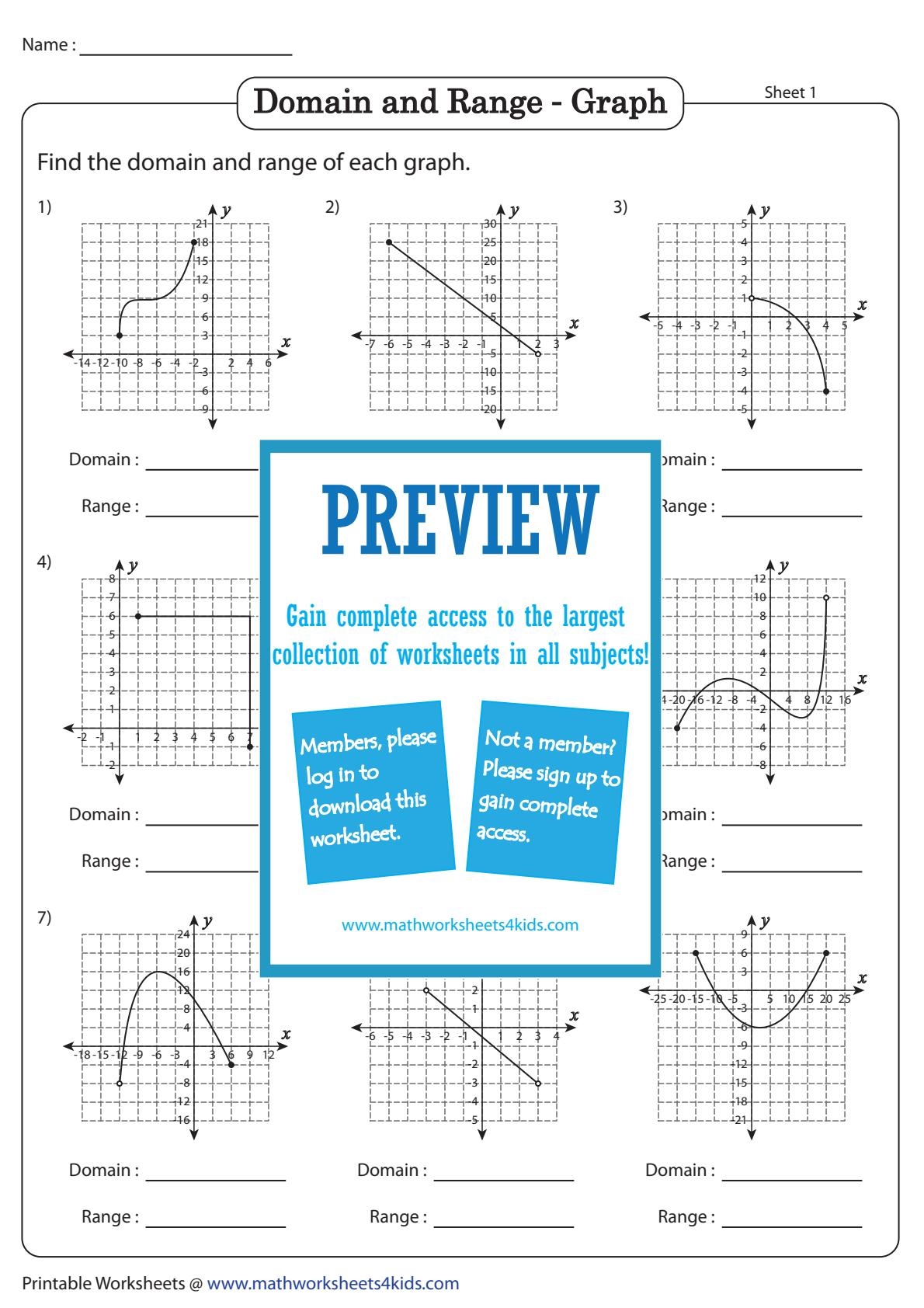 9 Best Worksheets For Identifying The Domain And Range Of Functions The Teach Simple Blog