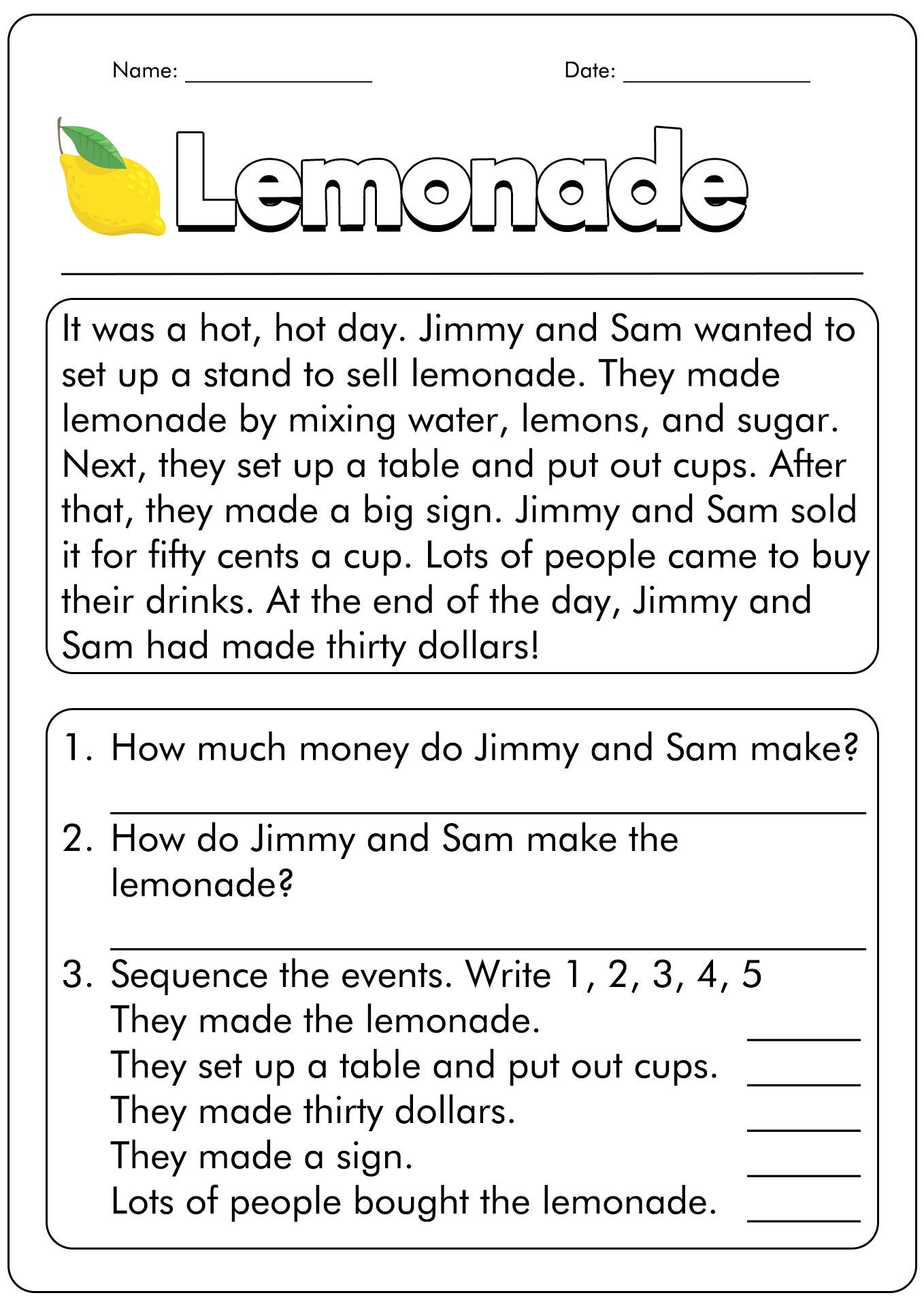 9 First Grade Reading Comprehension Worksheets Free PDF At Worksheets Library