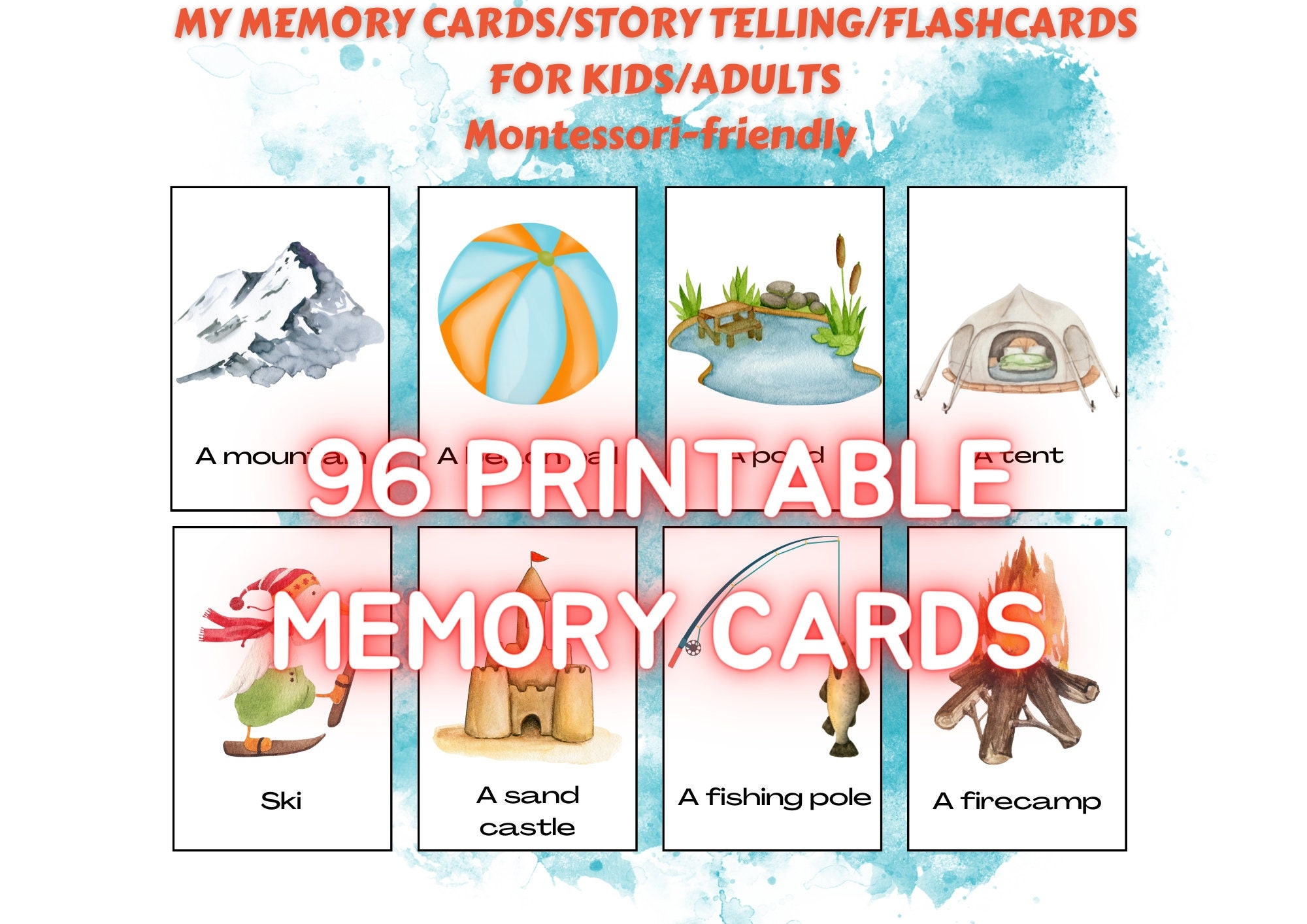96 Flashcards Linking Memory Game Memory Game Story Telling Shichida Method For Toddlers Kids Adults Retired Pre k Kindergarten Etsy de