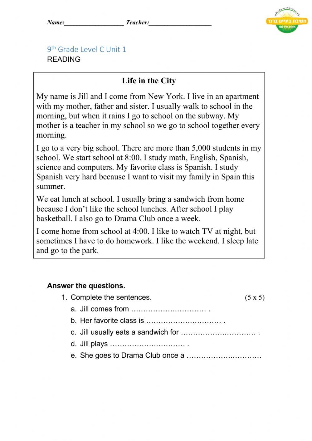 9th Grade Reading Comprehension Worksheets Worksheets Library