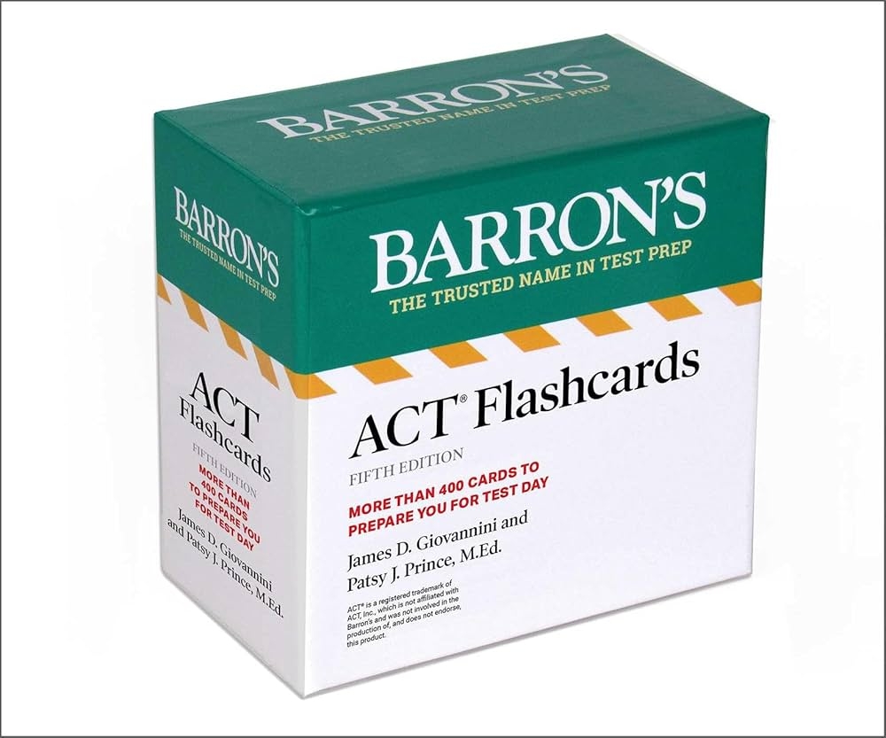 ACT Flashcards Fifth Edition Up to Date Review Barron s ACT Prep Barron s Educational Series Giovannini James D Prince M Ed Patsy J Amazon de B cher