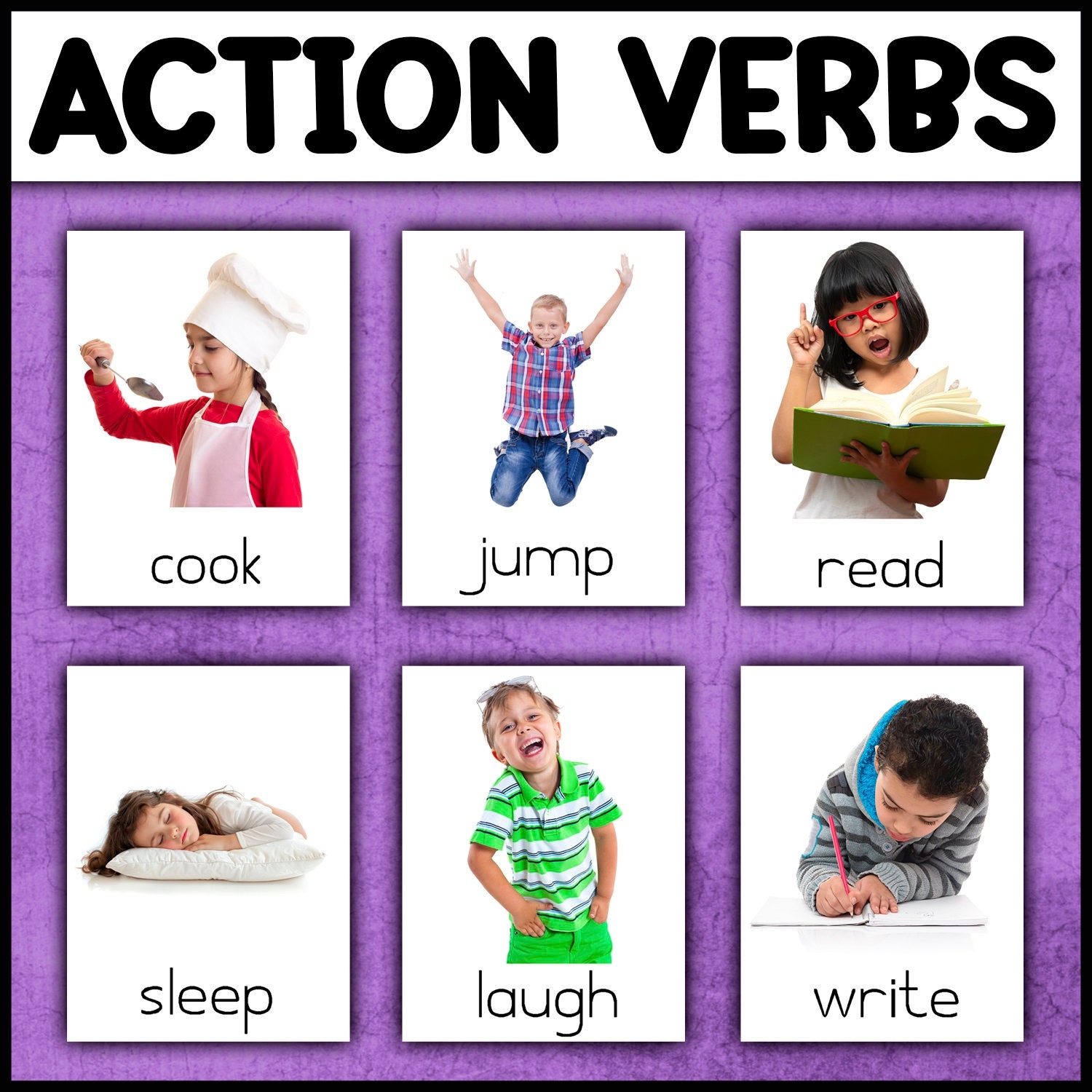 Action Flashcards Etsy UK