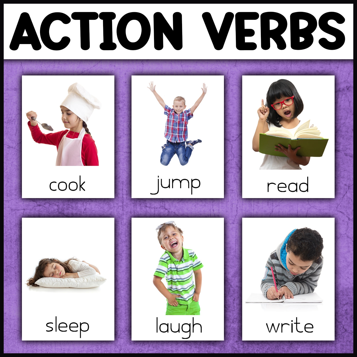 Action Verbs Flashcards For Autism Speech Therapy ESL Vocabulary Real Pictures Action Verbs Printable Cards With Real Images Etsy