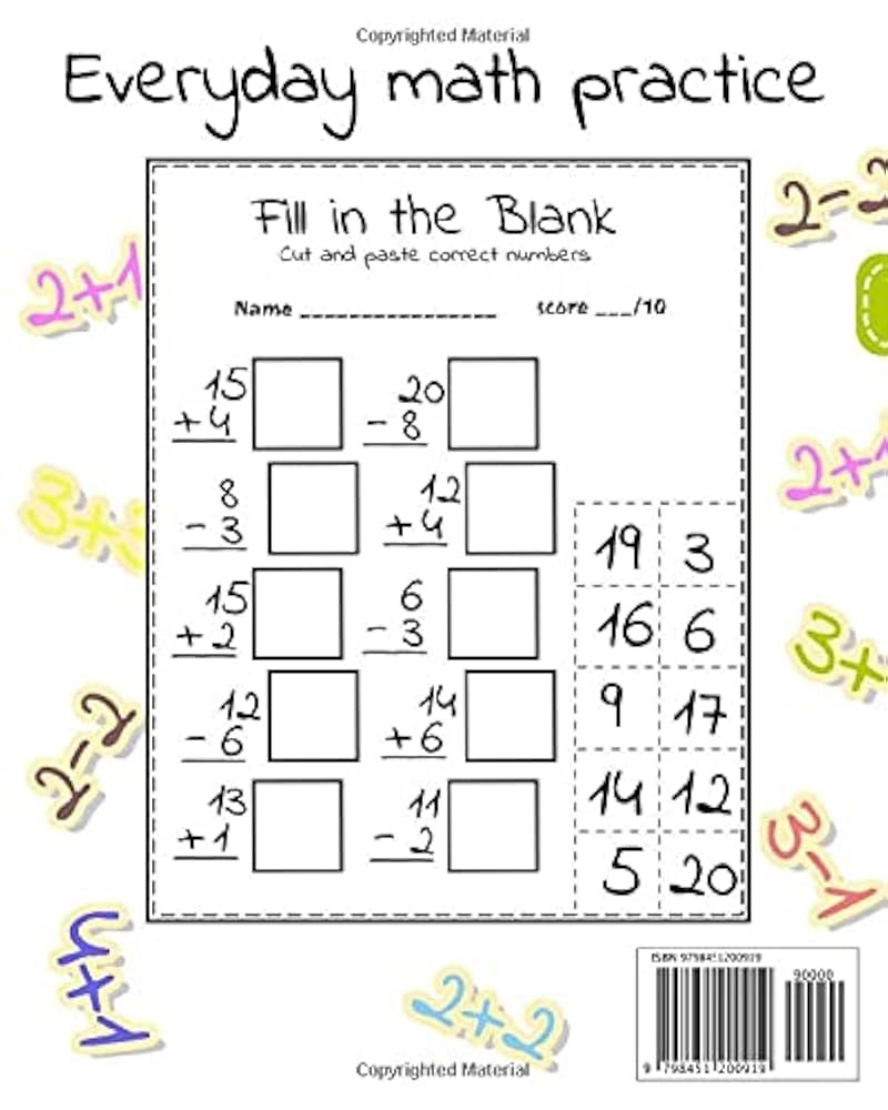 Add Subtract Worksheets 0 20 Training Workbook For Kids Ages 7 Math Practice For Children First And Second Grade Easy Home Learning Addition And Subtraction Cas Lu Amazon de Books