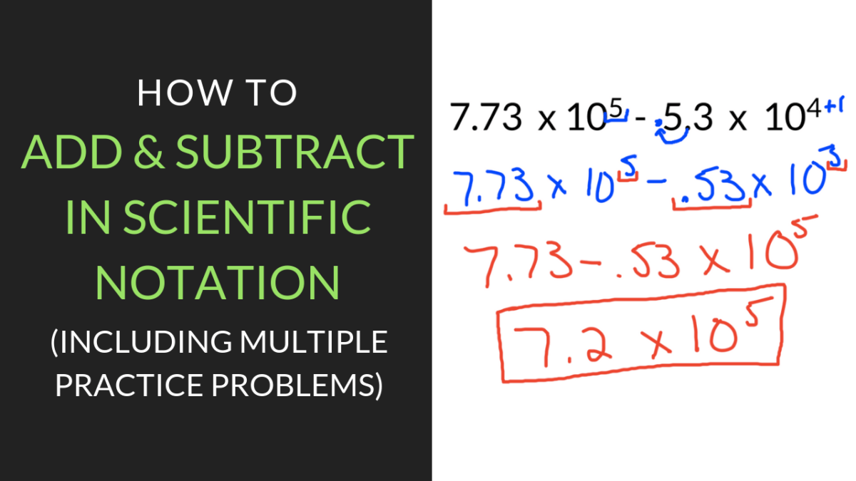 Adding And Subtracting In Scientific Notation Worksheet Practice And Video