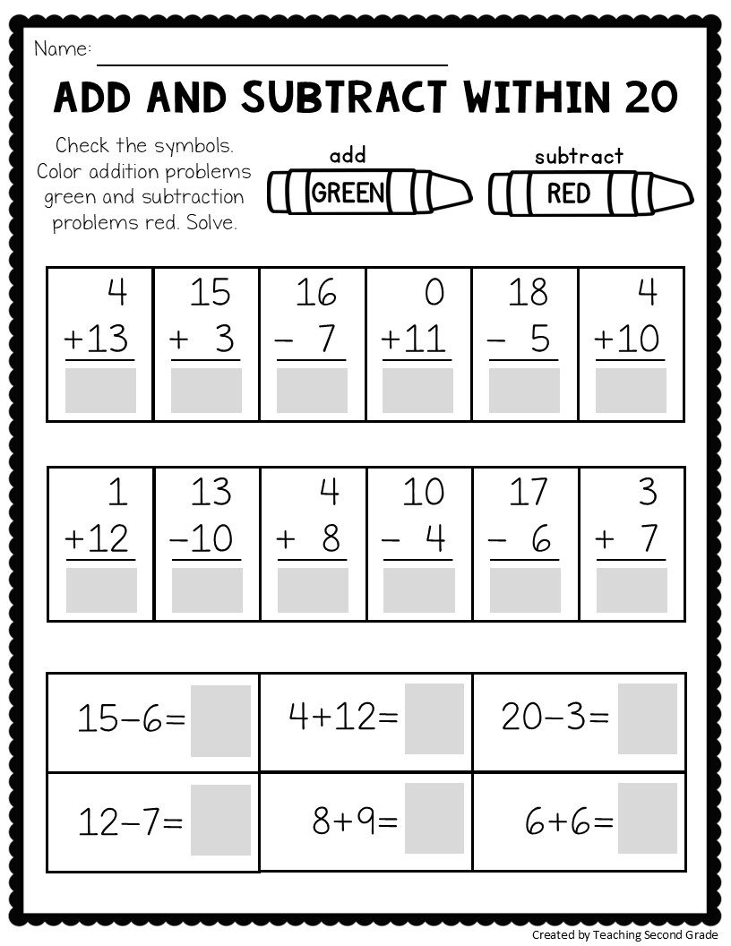 addition worksheets for 2nd graders