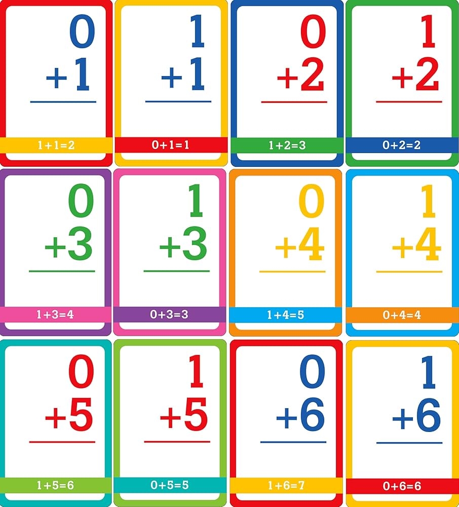 simple addition flashcards