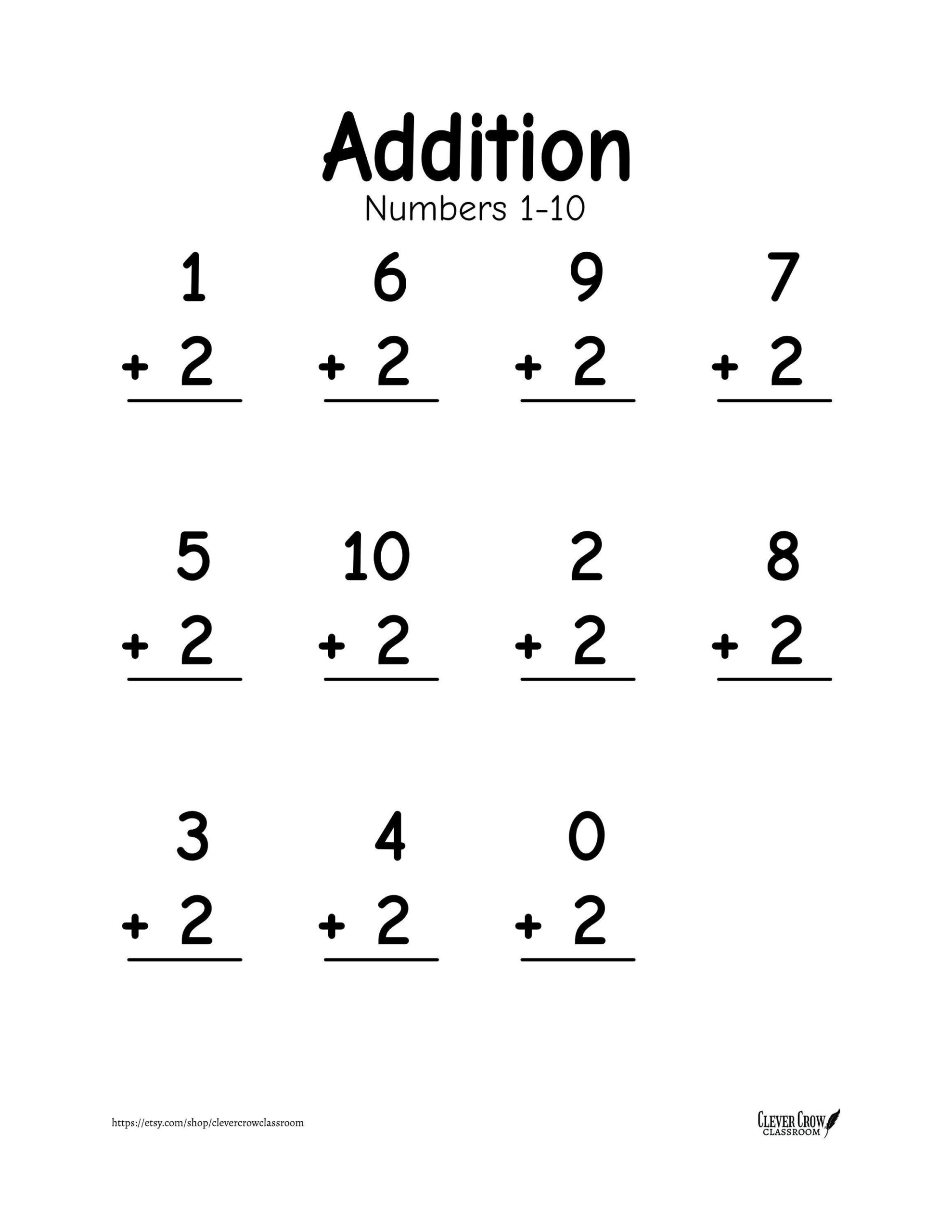 addition worksheets for 1st graders
