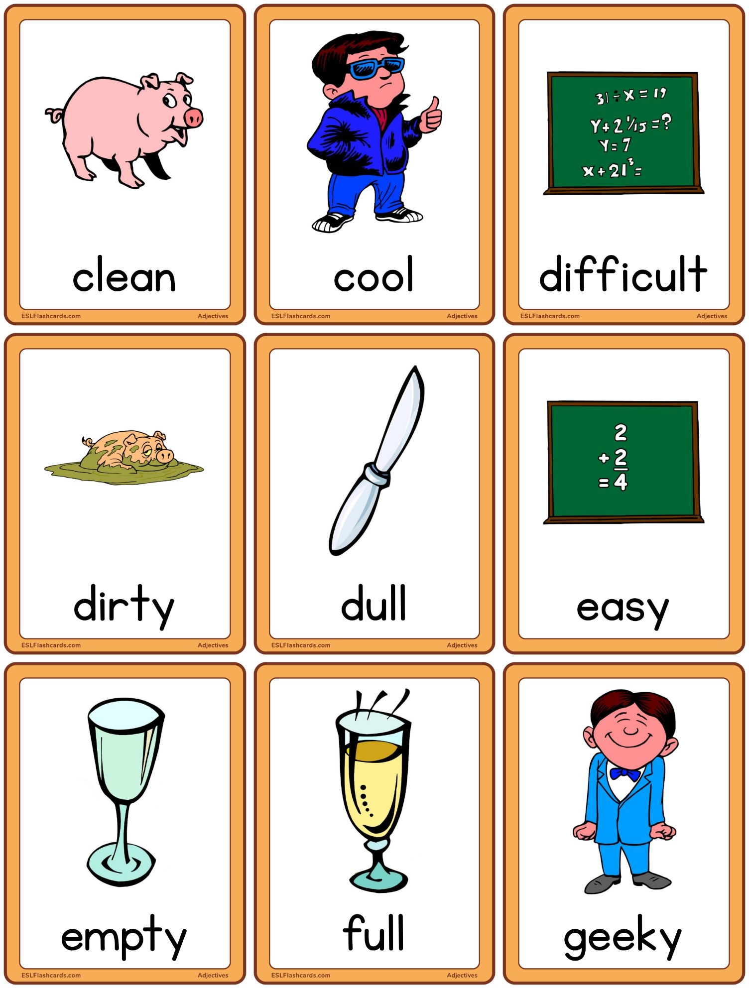 flashcards with pictures and words