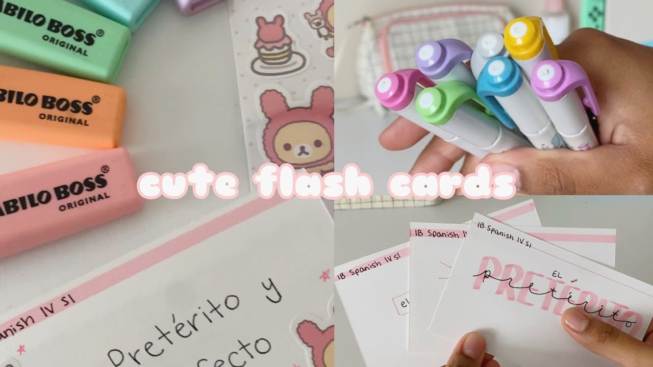 Aesthetic Flash Card Tutorial Simple Kawaii Stationary Etc YouTube