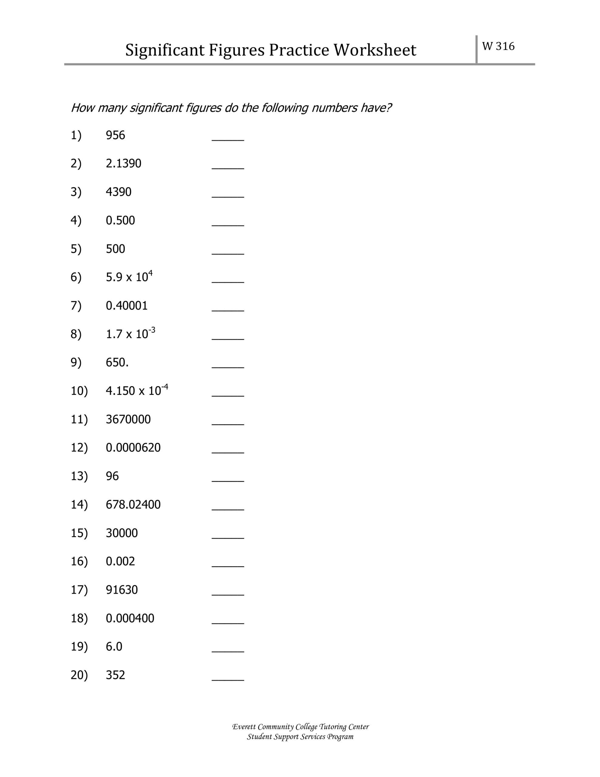 AGHS Chem 1 2A Sig Figs Practice Worksheet Matthew Neff Library Formative