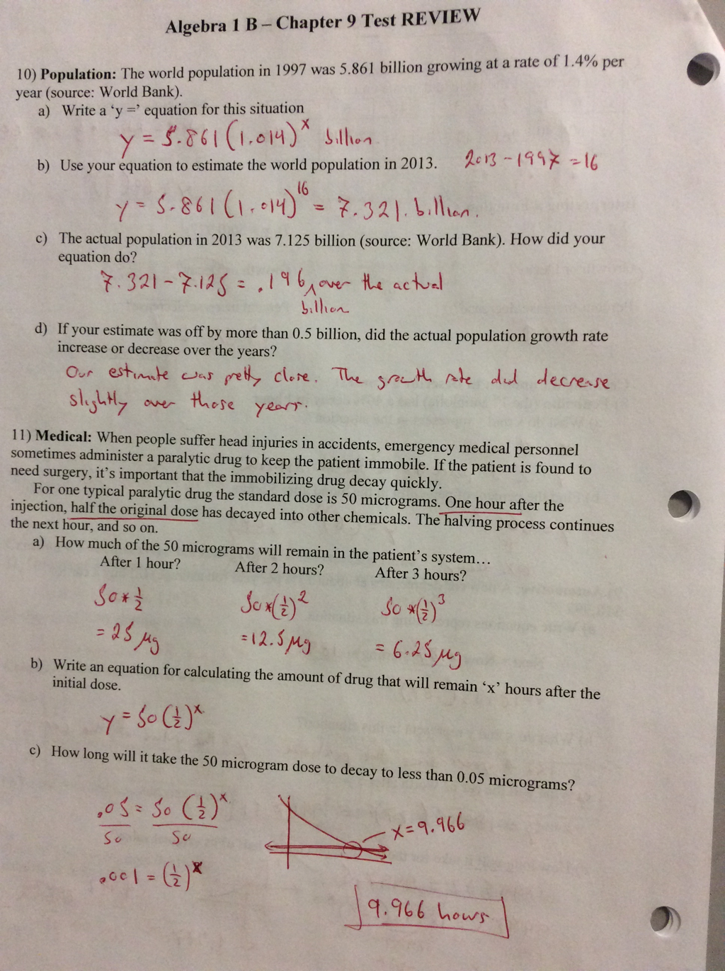 exponential growth and decay worksheet