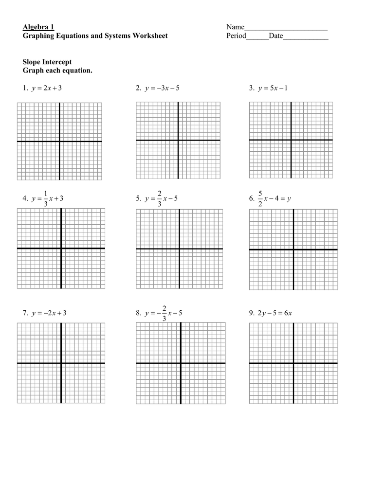 graphing linear equations worksheet