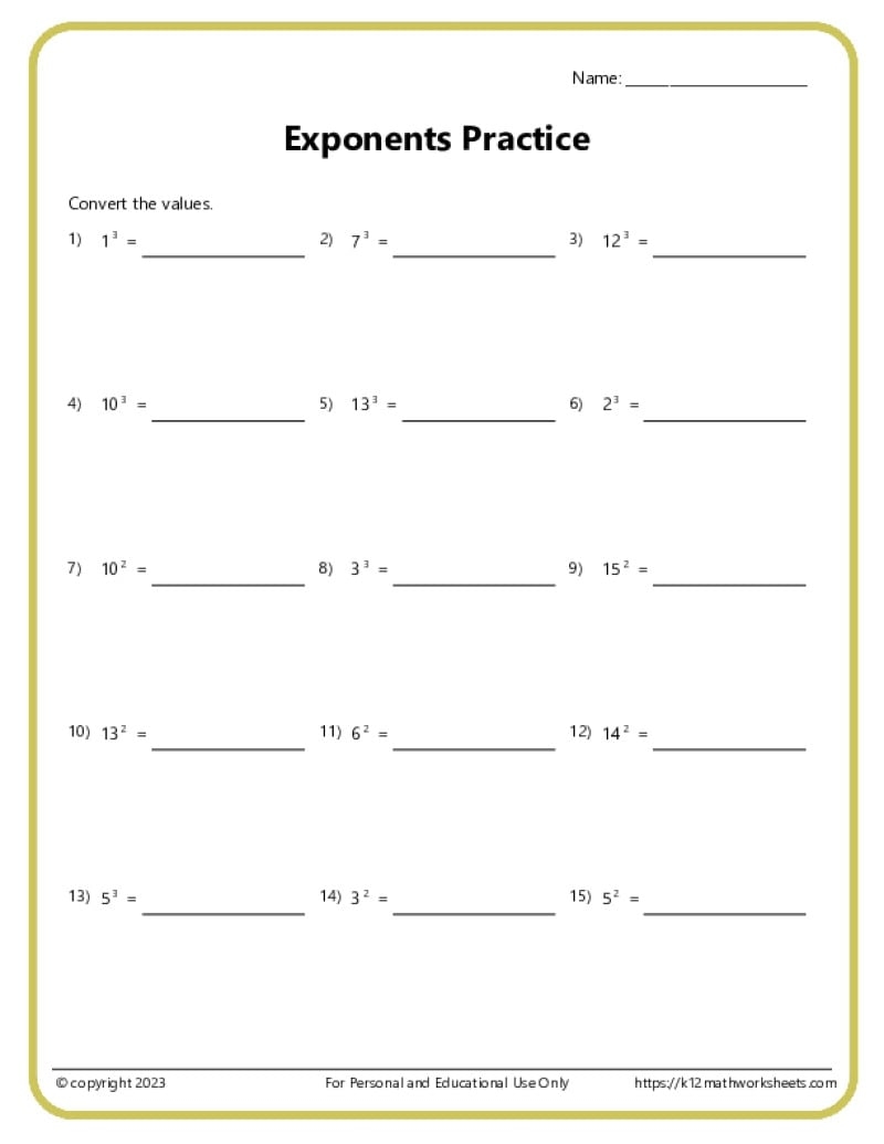 Algebra Worksheets K12 Math Worksheets