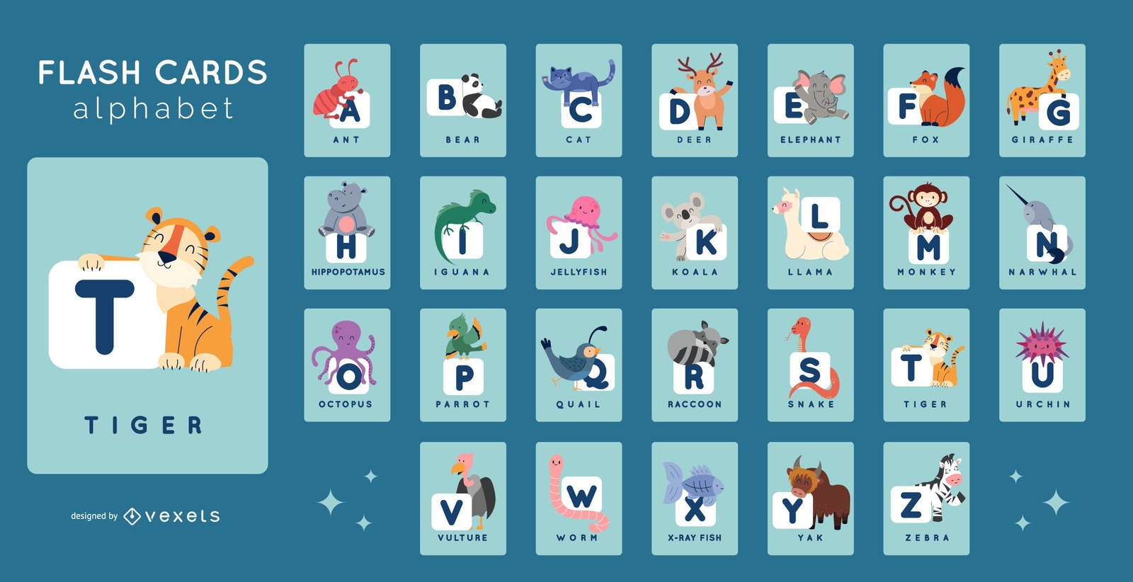 animal alphabet flashcards