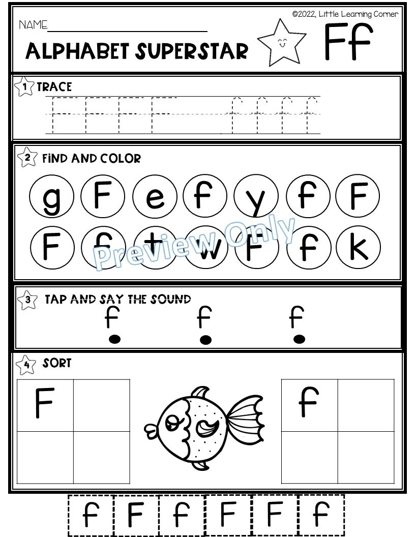 Alphabet SuperStars Letter Practice Worksheets
