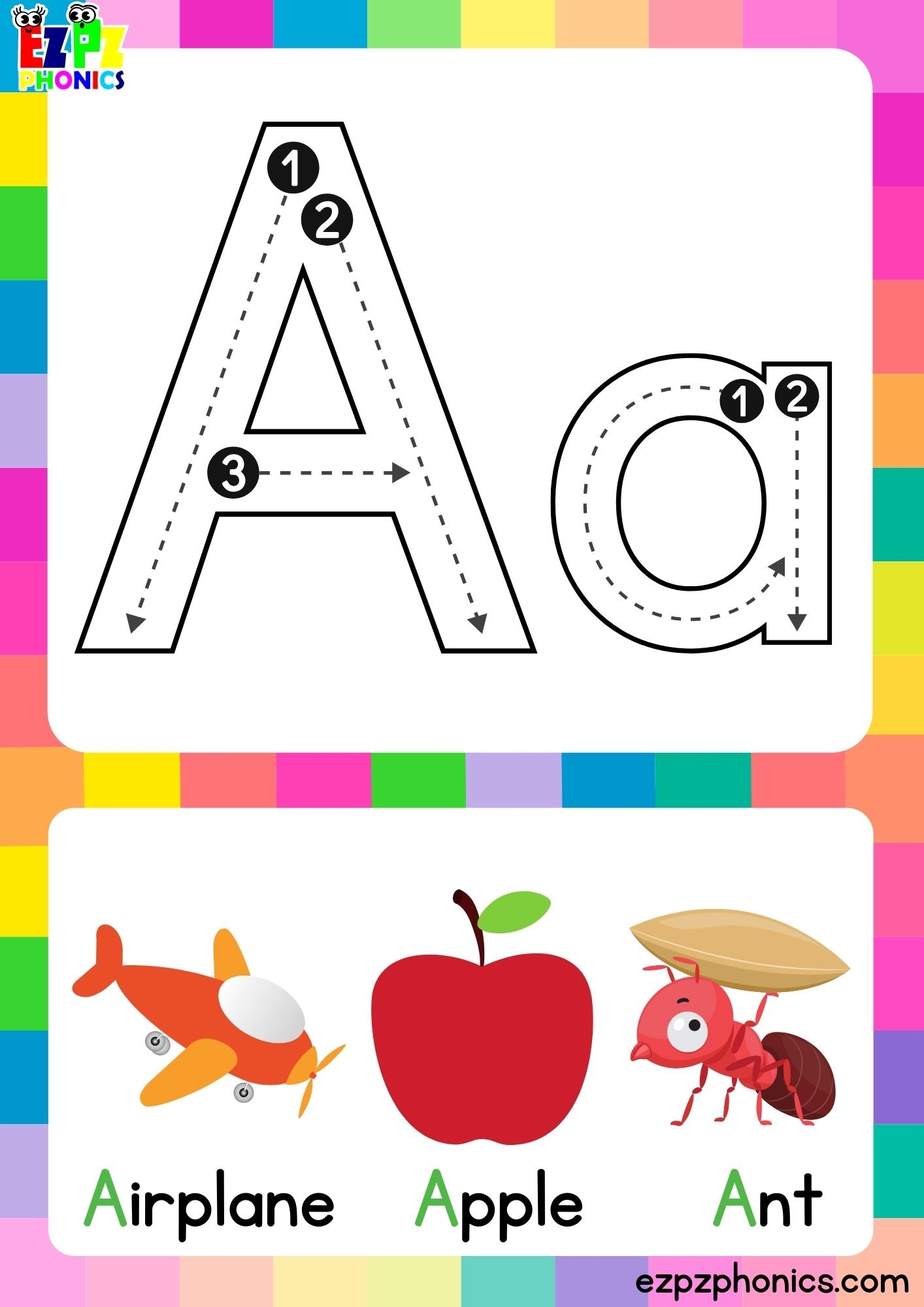 Alphabet Tracing Flashcards A Z Complete Set DOWNLOAD VERSION IS IN WORKSHEETS SECTION Ezpzphonics