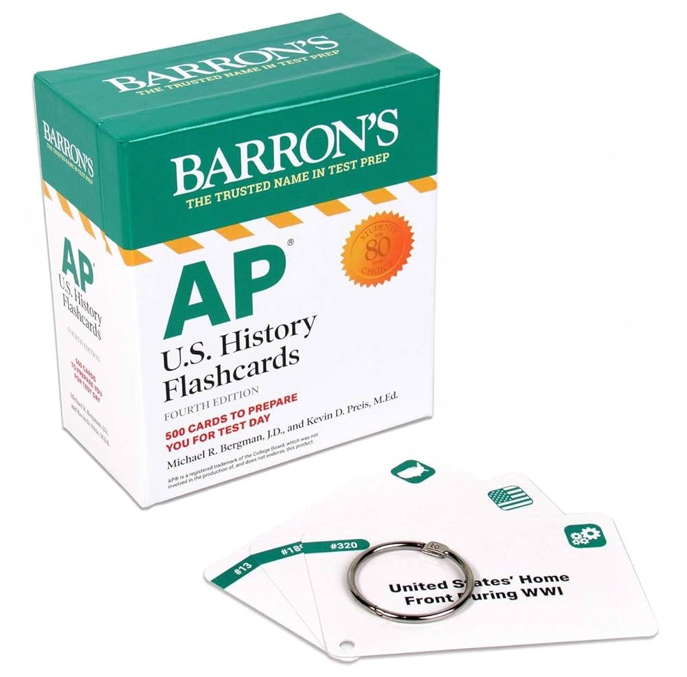 Amazon AP U S History Flashcards Fourth Edition Up to Date Review Sorting Ring For Custom Study Barron s AP 9781506263922 Bergman J D Michael R Preis Ed M Kevin D Books