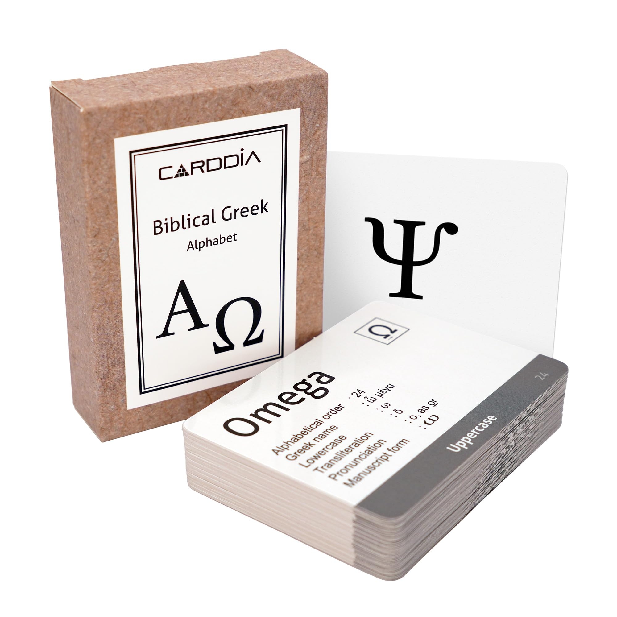 Amazon CARDDIA Biblical Greek Alphabet Educational Flashcards Includes Uppercase Lowercase Diacritic Marks And Punctuation Toys Games