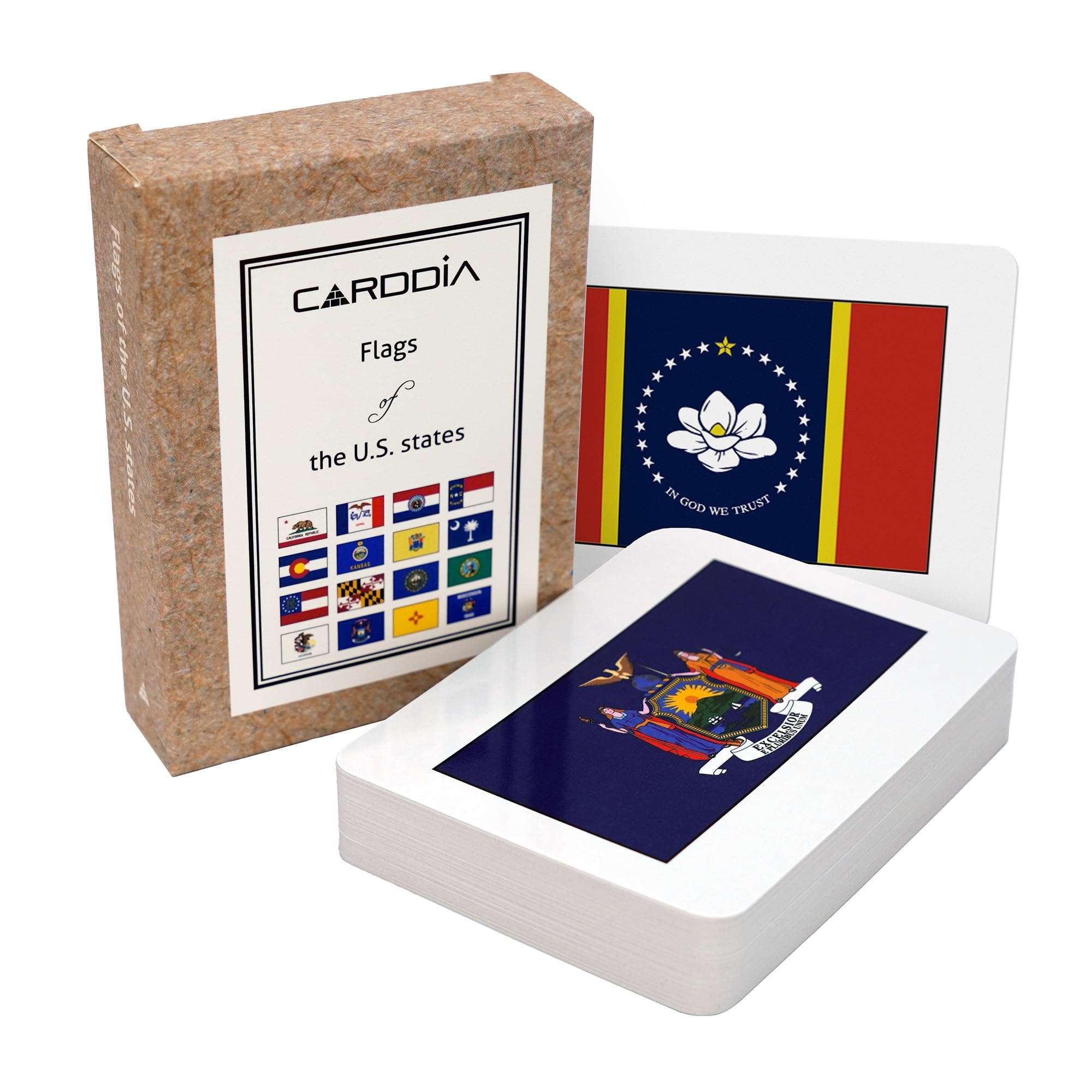 Amazon CARDDIA U S State Flags Flashcards 50 States With Names Abbreviations Capitals Facts Educational Durable Geography Learning Gift For Kids Adults CARDDIA Toys Games