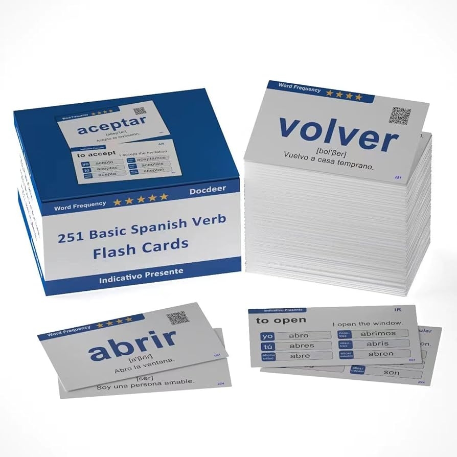flashcards for spanish verbs