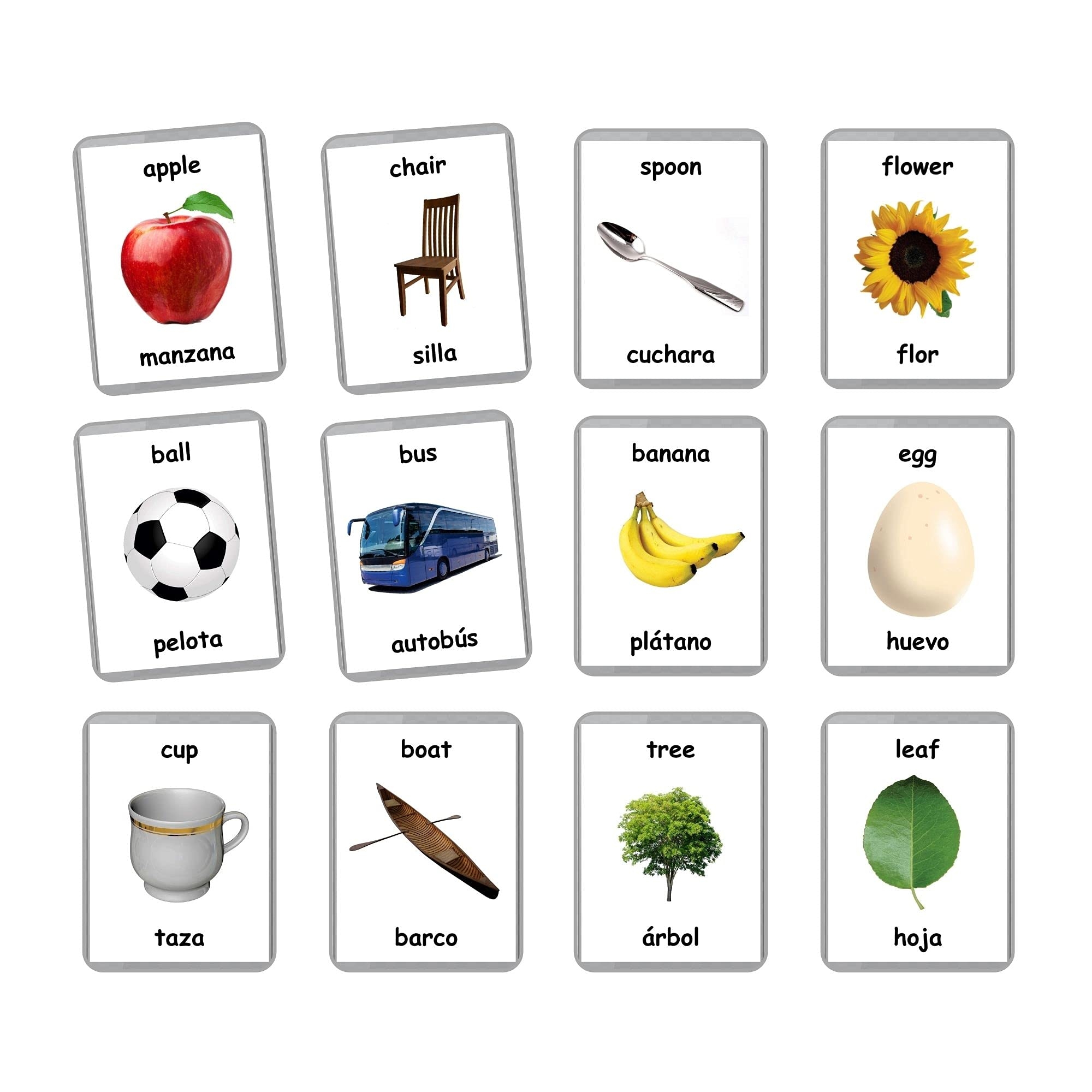 Amazon First Words Flash Cards 48 Baby Cards For Early Years Learning Homeschooling Multilingual English Bilingual Baby Toys Learning Spanish English Toys Games