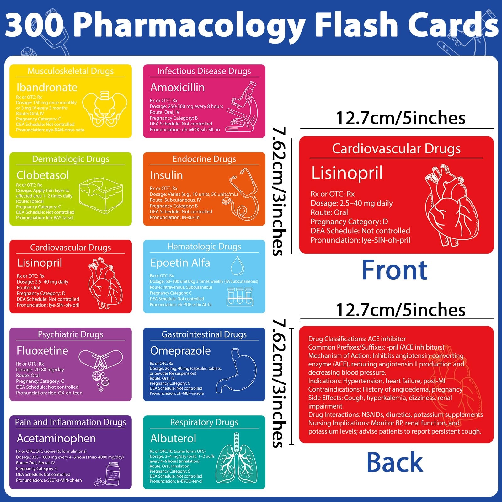 Amazon Gisgfim Top 300 Drugs Flashcards Pharmacology Flash Cards Nursing School Essentials With Drug Names Test Questions Dosage Formulas IV Gauges For Nursing Pharmacology Med Students Pharmacy Techs Toys Games