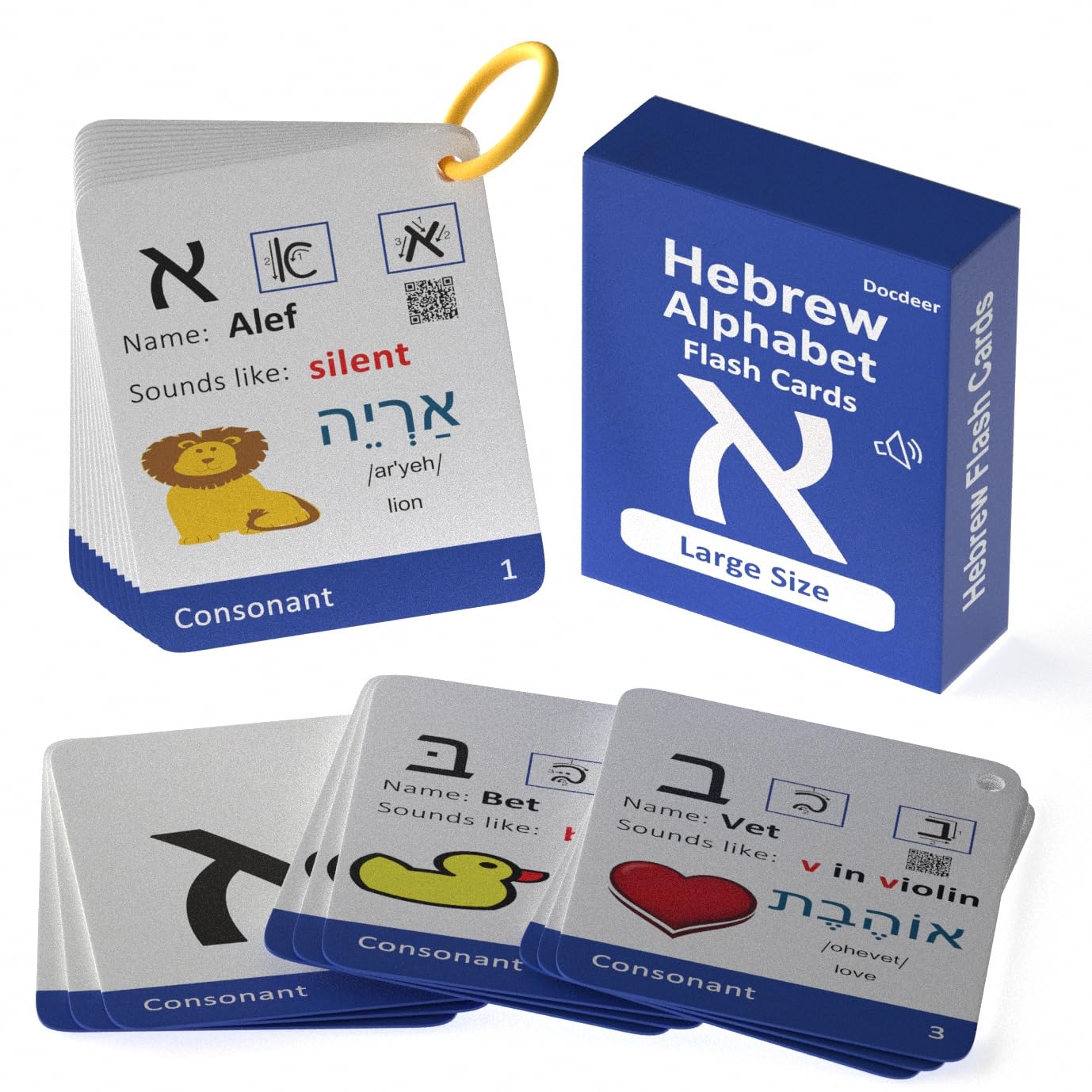 Amazon Hebrew Biblical Alphabet Syllabary Flash Cards Alef Bet Letter Educational Jewish Language Learning Flashcards Toys Games