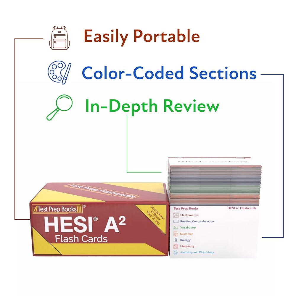 Amazon HESI A2 Study Cards HESI A2 Review Prep 2025 2026 Nursing For The HESI Admission Assessment Exam 2nd Edition 9781628456530 Test Prep Books